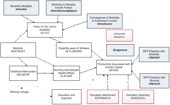 health to economic productivity flowchart