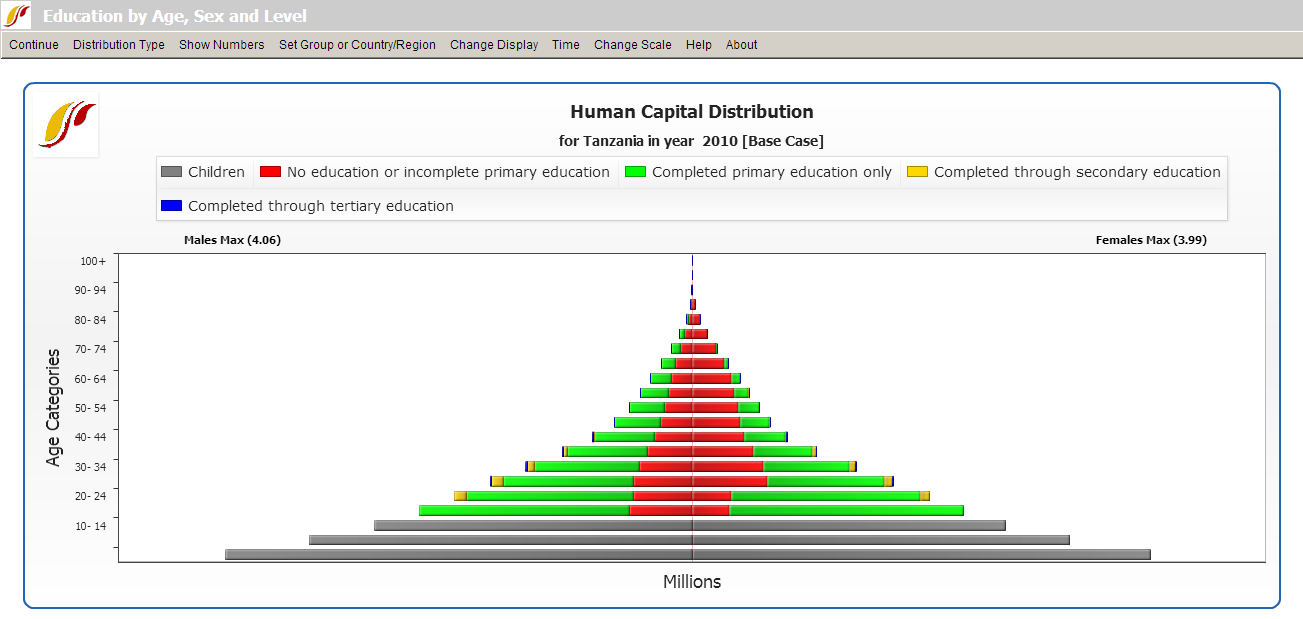 education pyramid (Tanzania, 2010)